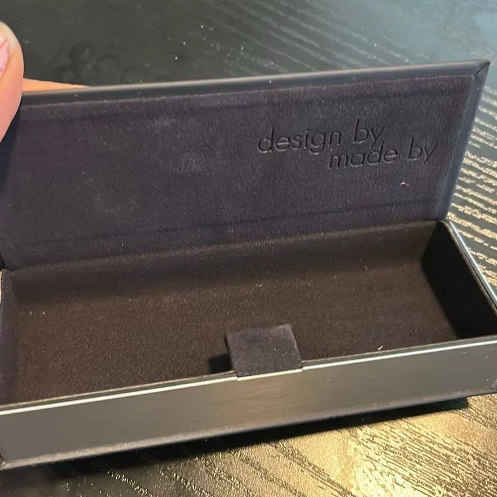 Lindberg black eyeglass sunglass case suede hard case suede interior
